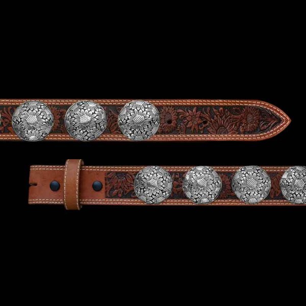 "Our Silver Birch Concho Leather Belt is crafted using 16 conchos of your choice on the belt style of your choice! You can customize and select the perfect design that represents your unique style. All of our Western belts are expertly crafted and do